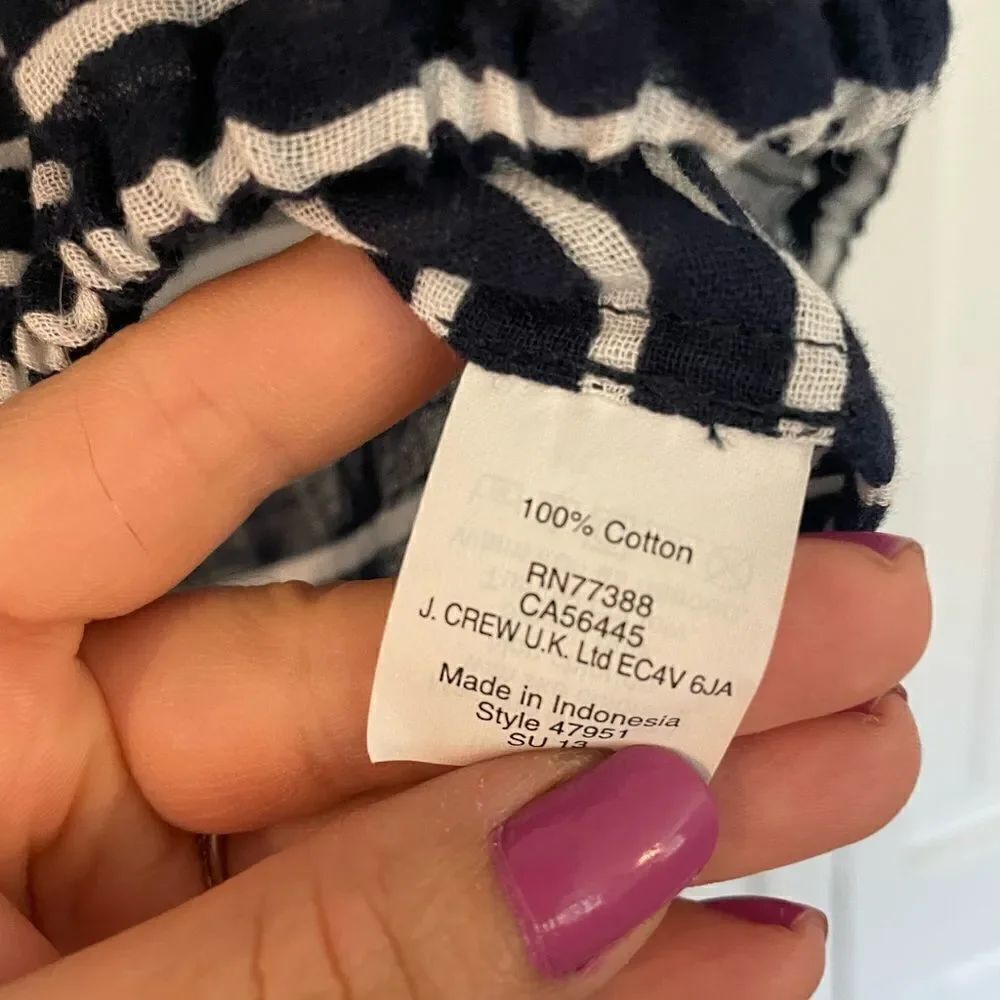 J.crew striped navy and white blousy top size small - Picture 8 of 8
